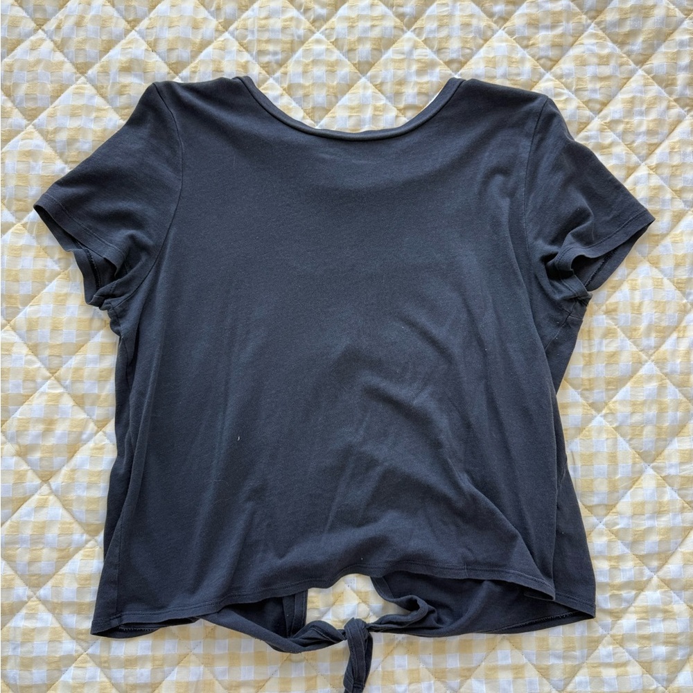 Aerie Black Tie-Back Top Medium